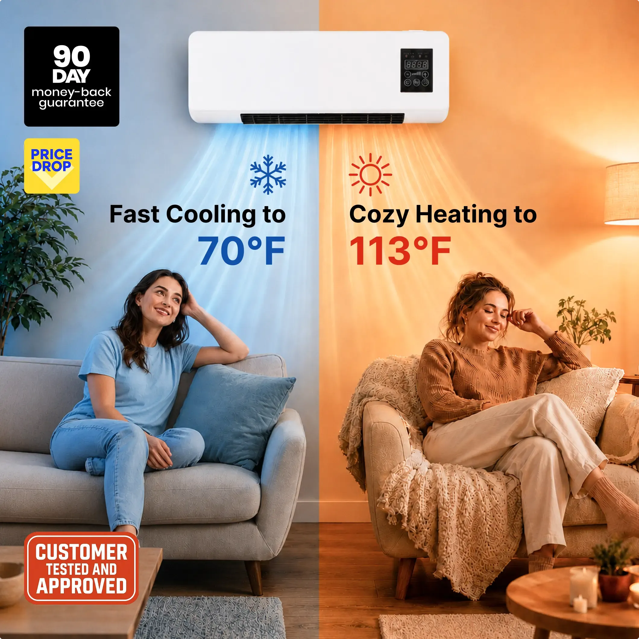 JiuBerry portable air conditioner — cools and heats without installation
